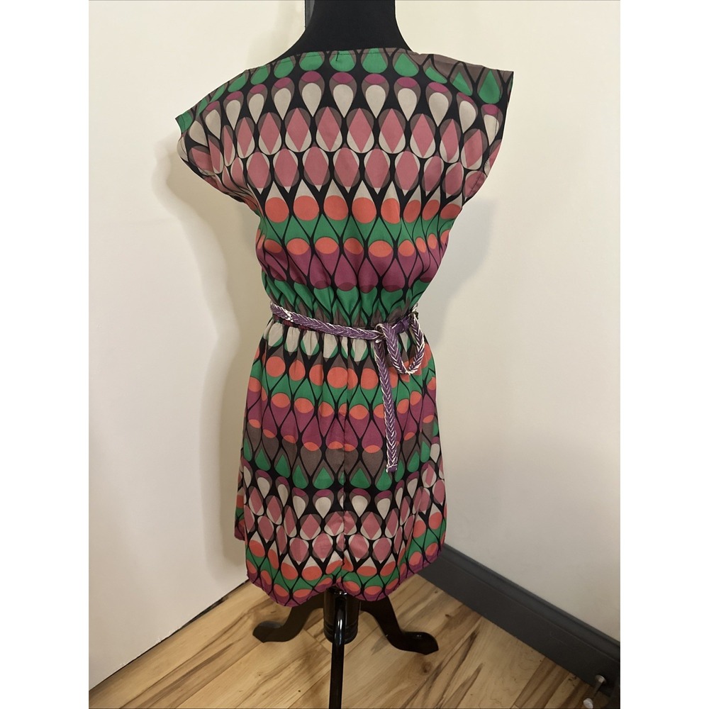 Bepop sundress geometric teardrop‎ belted size small - Picture 8 of 12